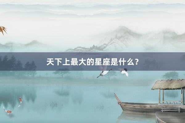 天下上最大的星座是什么？